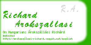 richard arokszallasi business card
