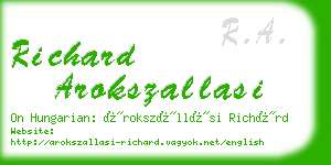 richard arokszallasi business card